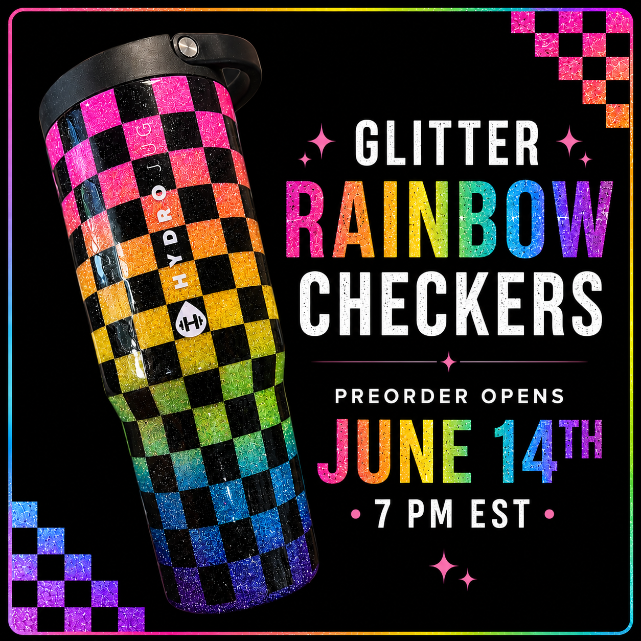 Glitter Rainbow Checkers