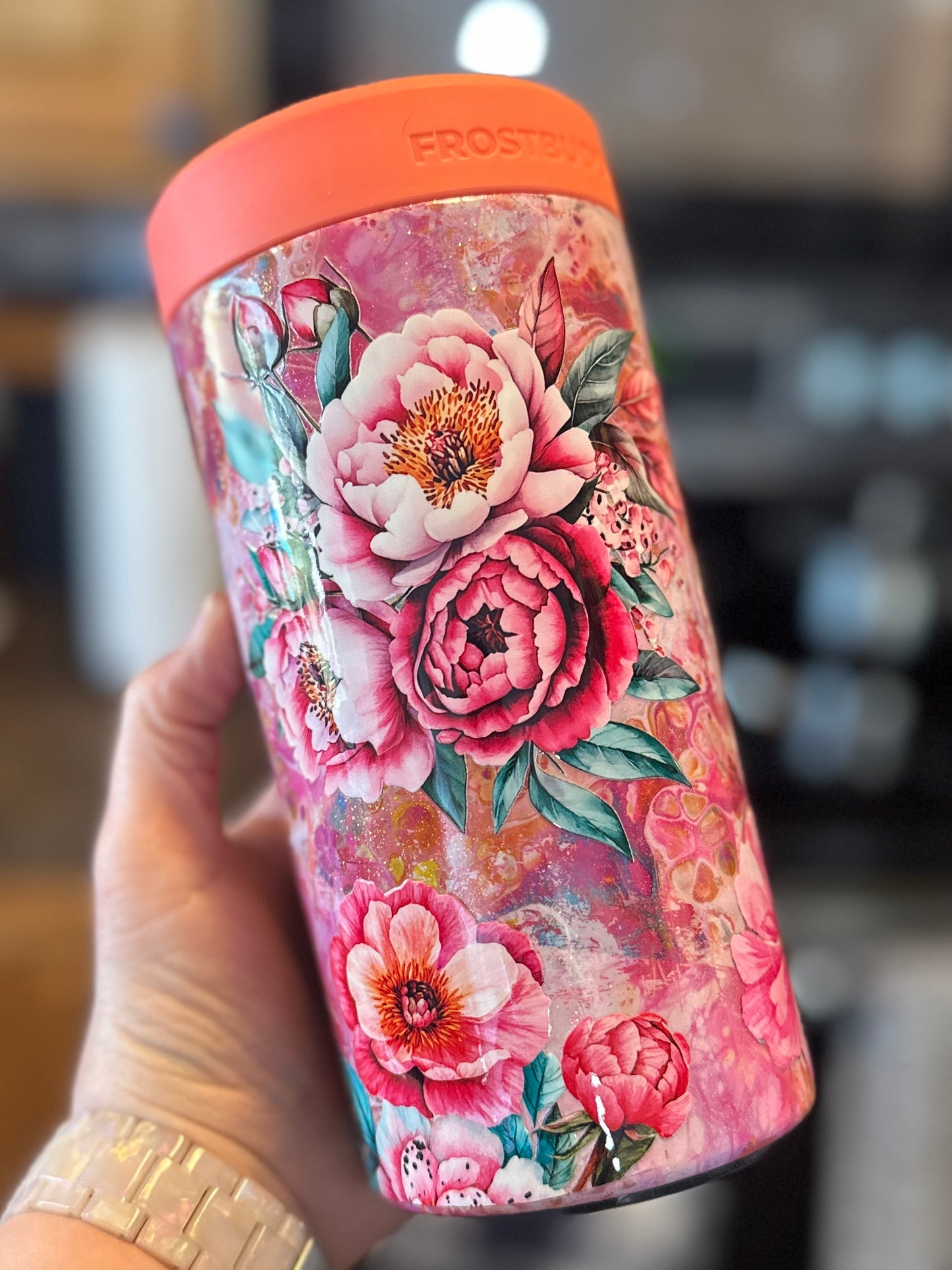 New Coral Color Splash Universal XL Frost Buddy Can Cooler