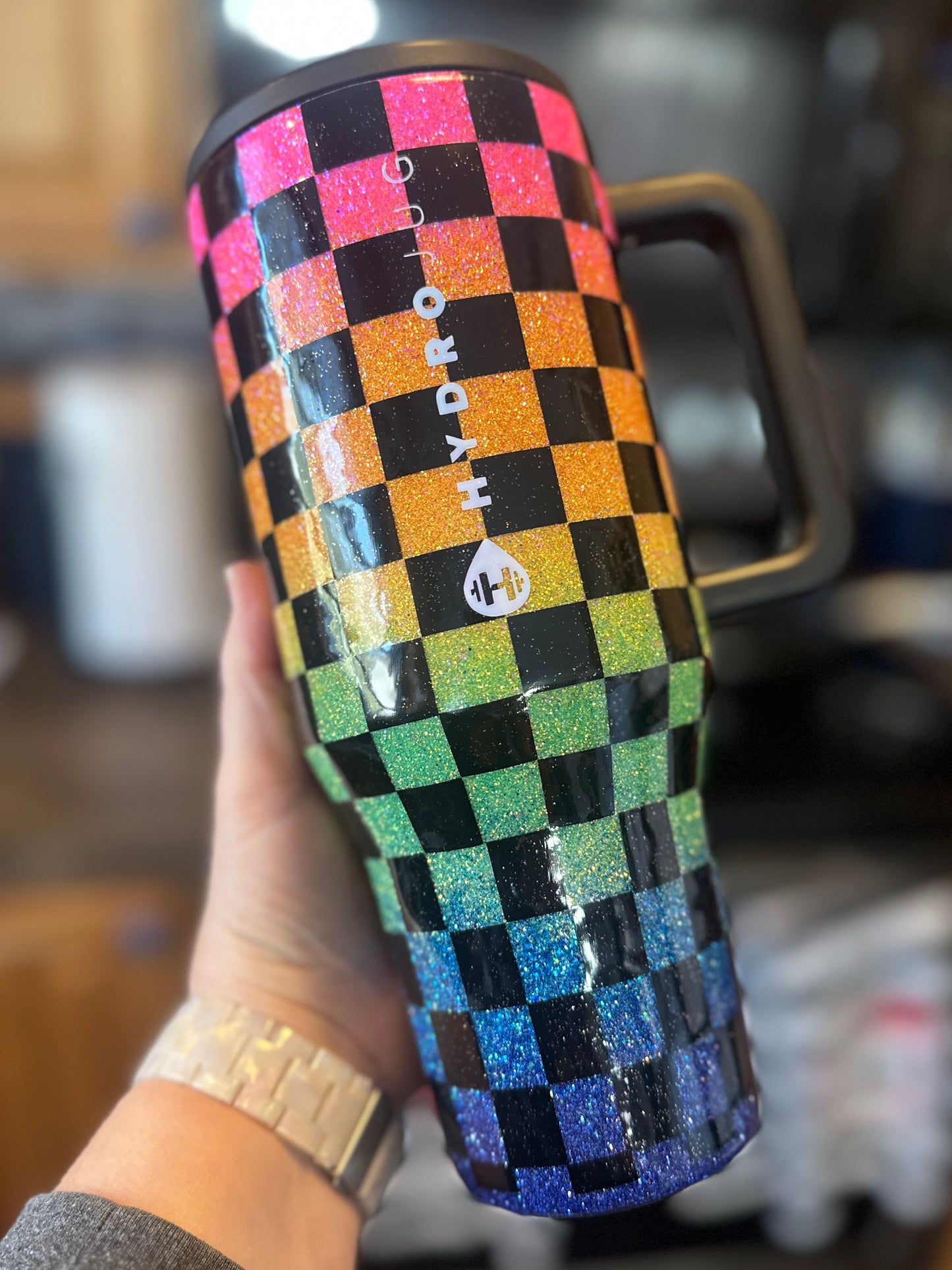 Glitter Rainbow Checkers
