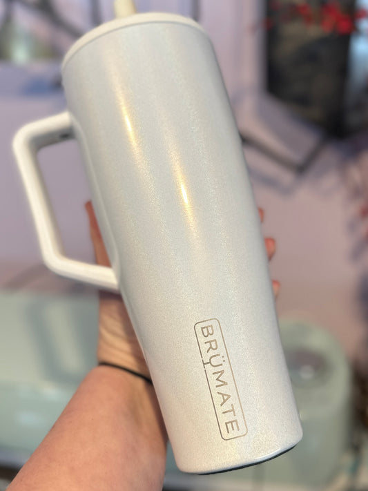 EUC NON-CUSTOM 40 oz. Glitter White Brumate Era