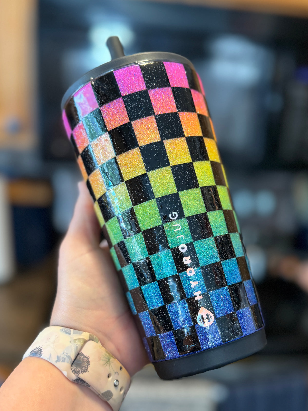 Glitter Rainbow Checkers