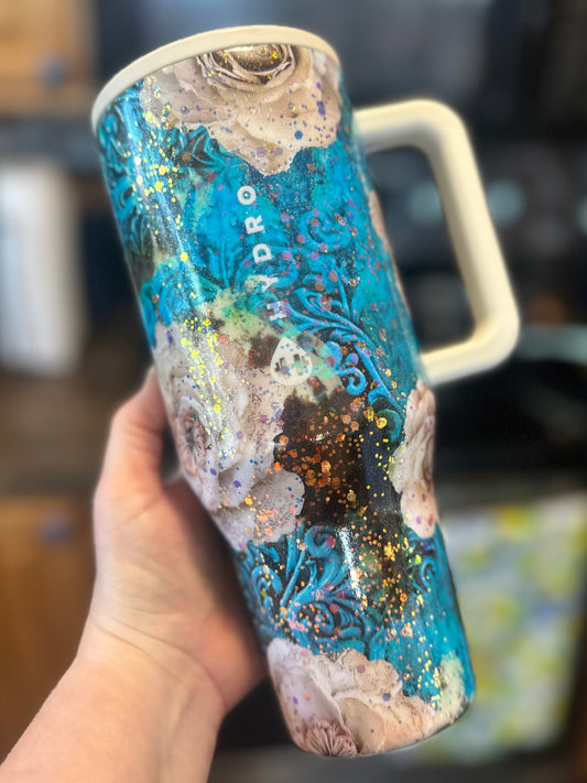 32 oz Teal Scroll HydroJug