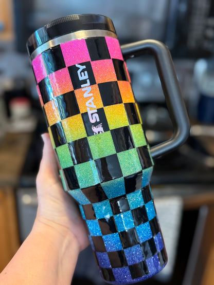 Glitter Rainbow Checkers