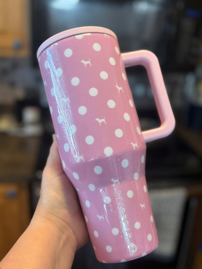 NWOT 32 oz Glittered Pink Dot HydroJug Traveler