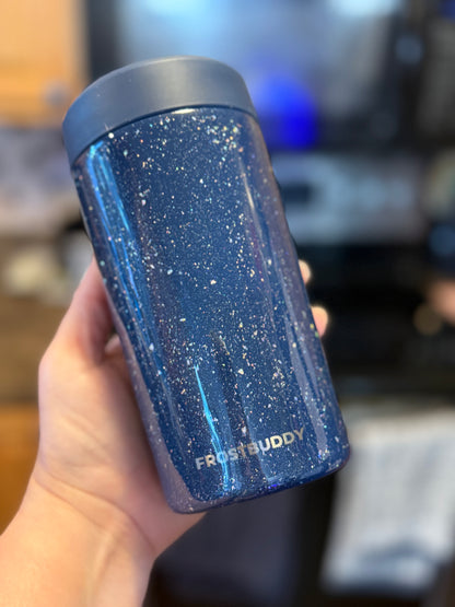 NWOT Glittered Navy Frost Buddy Universal Can Cooler