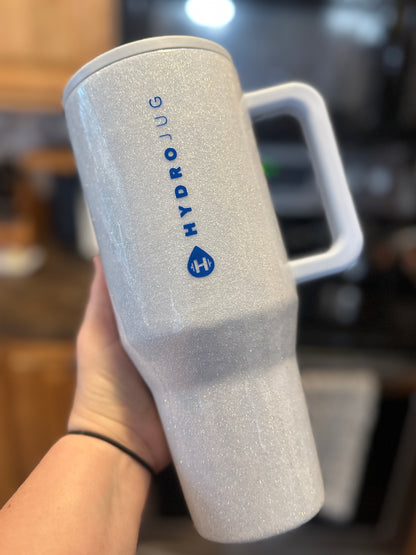 EUC 40 oz Glittered Frost HydroJug Traveler