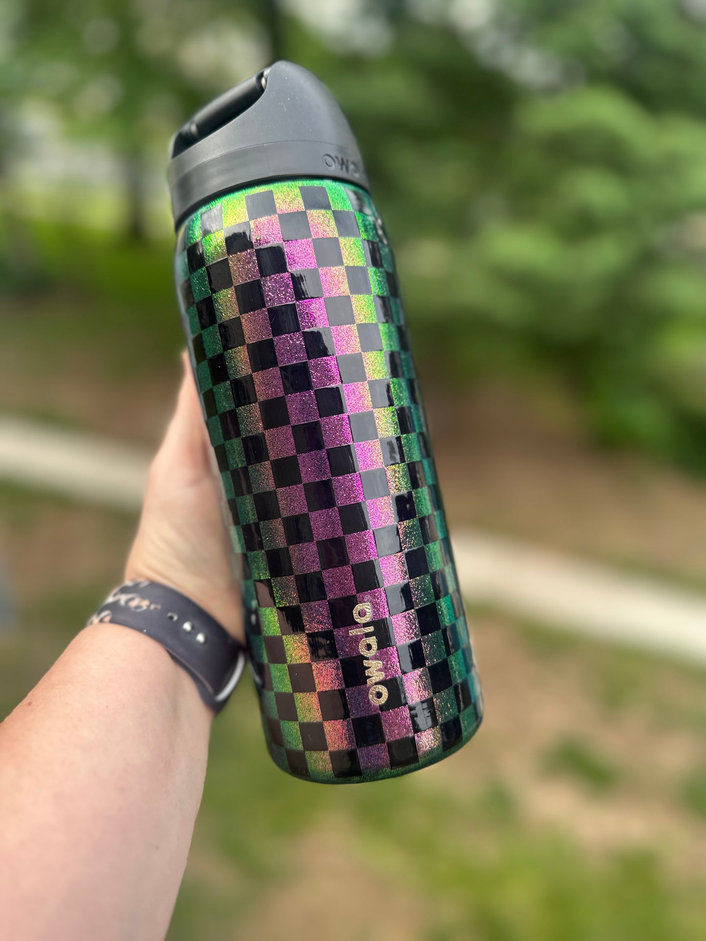 32 oz Checkered Purple Haze Owala FreeSip