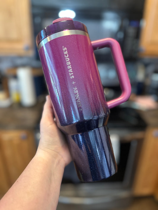 40 oz Powder Coated Overseas Stanley by Enchanted Embellishments