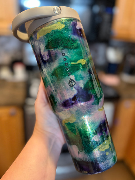 32 oz Purple & Green Ink'd HydroJug Sport