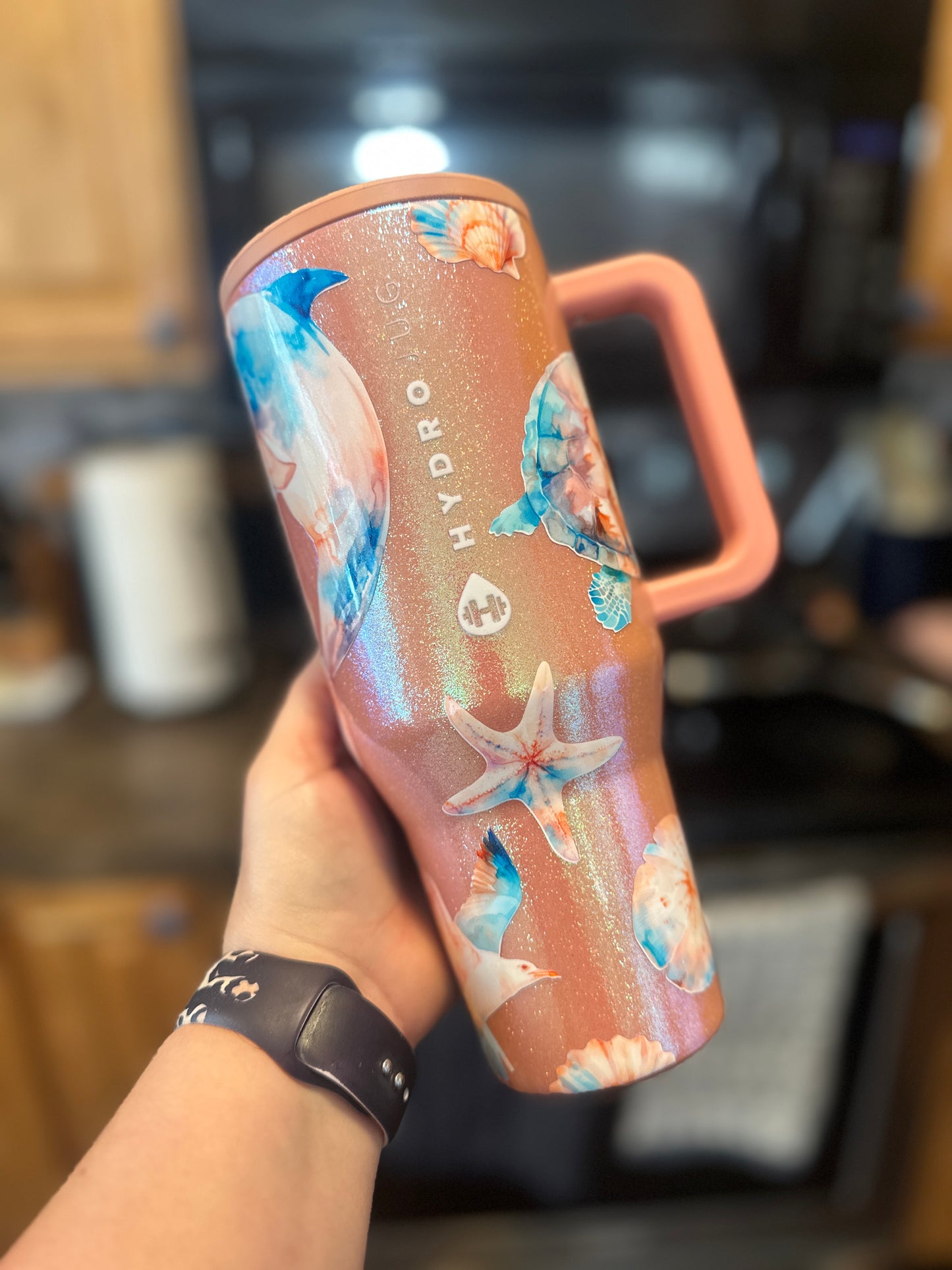 EUC 32 oz Beachy Dahlia HydroJug Traveler