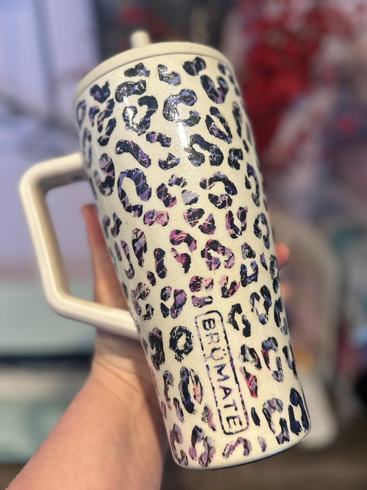 EUC 30 oz Purple Leopard Twist Brumate Era