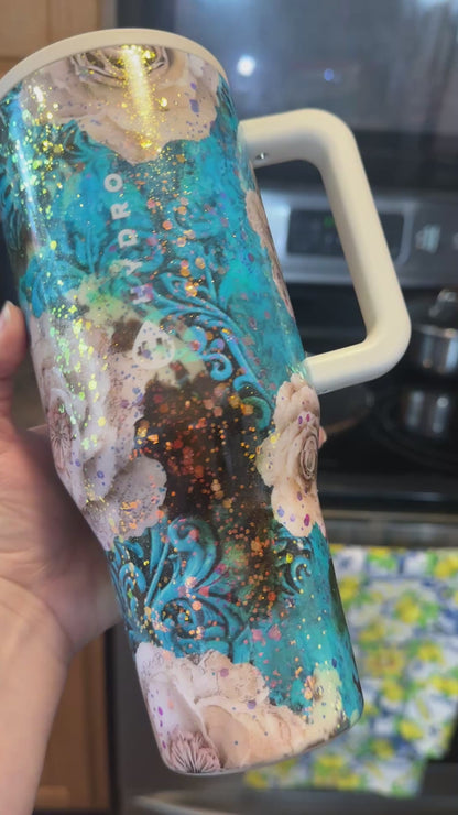 32 oz Teal Scroll HydroJug