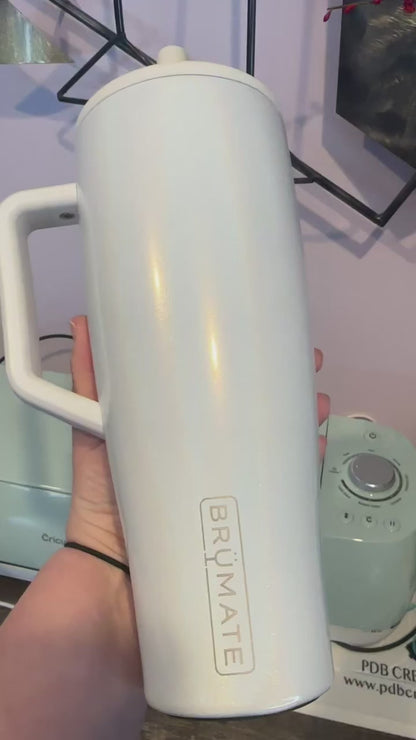 EUC NON-CUSTOM 40 oz. Glitter White Brumate Era