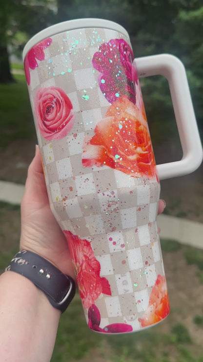 32 oz Sandstone Floral HydroJug Traveler