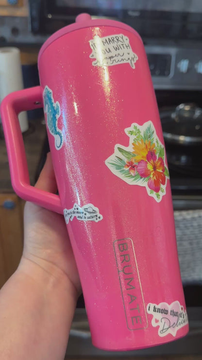 Flawed 40 oz "Peyton's Special" Stickered Neon Pink Brumate