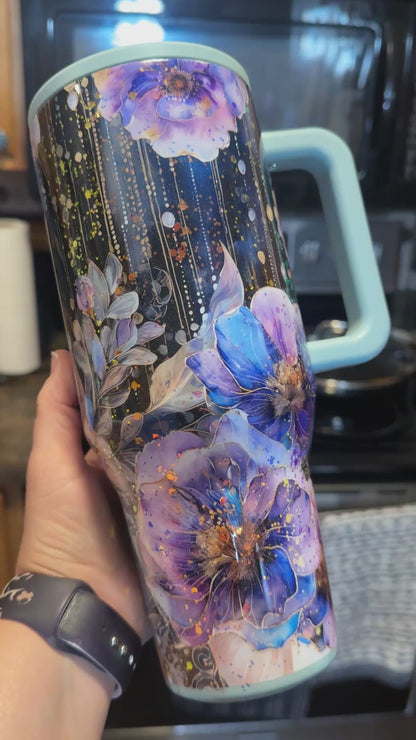 EUC 40 oz Floral HydroJug Traveler