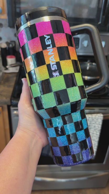 Glitter Rainbow Checkers