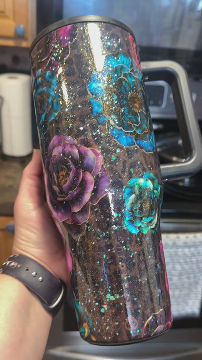 40 oz Floral Luxe Leopard HydroJug Traveler