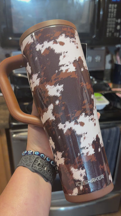 NWOT 40 oz Glittered Washed Cowhide Iceshaker