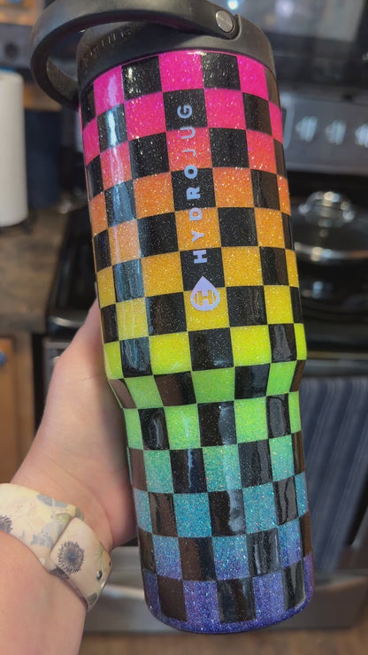 Glitter Rainbow Checkers