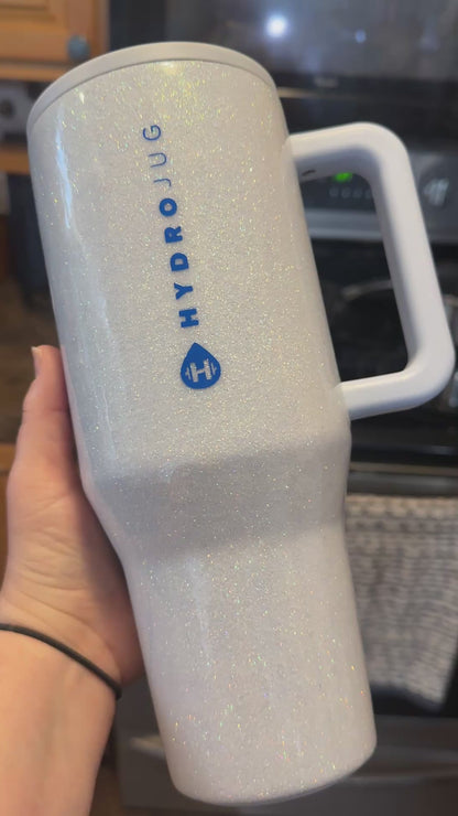 EUC 40 oz Glittered Frost HydroJug Traveler